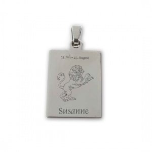 Edelstahlanhänger *Rechteck Löwe*