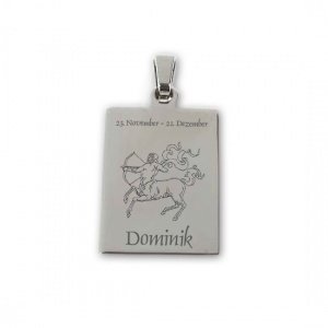 Edelstahlanhänger *Rechteck Schütze*