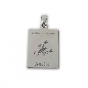 Edelstahlanhänger *Rechteck Skorpion*