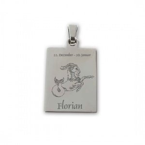 Edelstahlanhänger *Rechteck Steinbock*