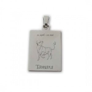 Edelstahlanhänger *Rechteck Stier*