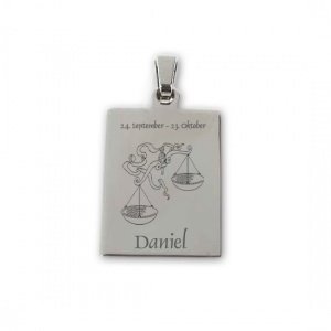 Edelstahlanhänger *Rechteck Waage*