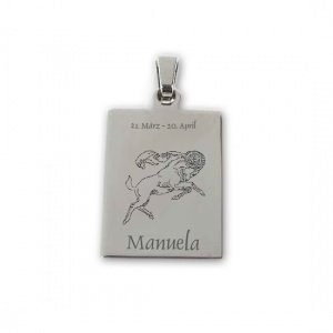 Edelstahlanhänger *Rechteck Widder*