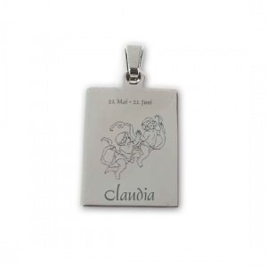 Edelstahlanhänger *Rechteck Zwilinge*