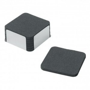 Edelstahlhalter mit Filzuntersetzern 6St