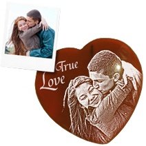 Edelsteinherz mit Ihrer Fotogravur