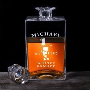 Edle Design- Whisky Karaffe Deluxe mit Gravur Gentleman
