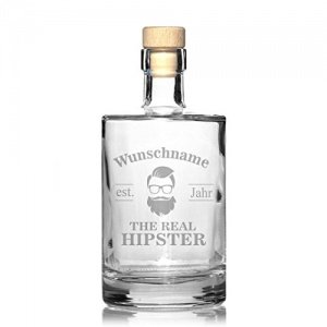 Edle Whiskeykaraffe mit Gravur "Hipster"
