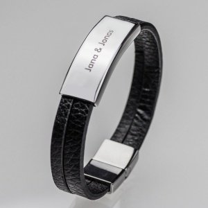 Edles Lederarmband mit Gravur
