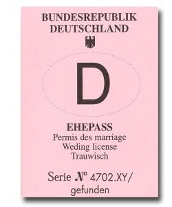 Ehepass zur Hochzeit