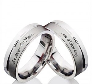 Verlobungsringe aus Edelstahl Lasergravu