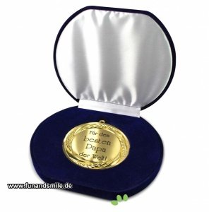 Ehrenmedaille mit Gravur in edler Samtbo