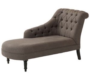 EICHHOLTZ Chaise Longue Right grey linen