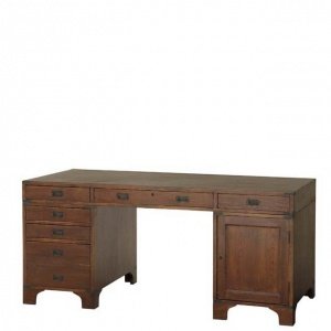 EICHHOLTZ Desk Campaign Military oakwood
