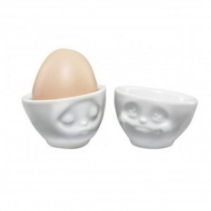 Eierbecher-Set Tassen Motiv Kussmund & V