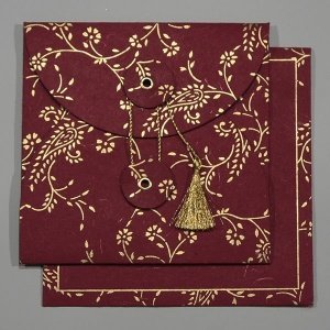 Einladungskarte Alisha, weinrot