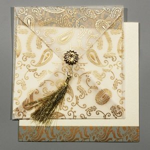 Einladungskarte Kashmira, creme