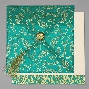 Einladungskarte Kashmira, türkis