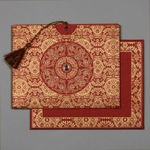 Einladungskarte Raja, rot