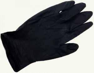 Einweghandschuh Latex schwarz, puderfrei