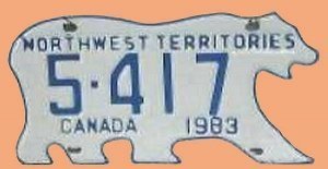 Eisbär Nummernschild aus Canada Northwes