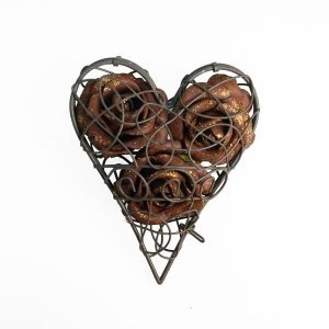 Eisen-Herz zum Öffnen, rost-braun