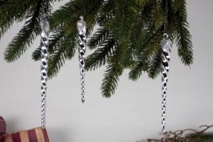 Eiszapfen 3er-Set silber gedreht