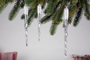 Eiszapfen 3er-Set silber