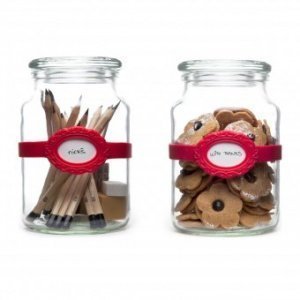 Elastische Etiketten La Bella 3 Stk rot