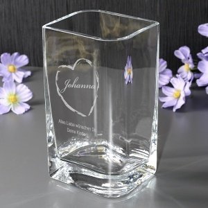 Elegante Glasvase zum Muttertag