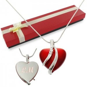 Elegante Herzkette *Swarovski & Gravur*