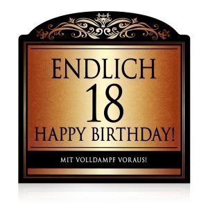 Eleganter Aufkleber *Endlich 18*