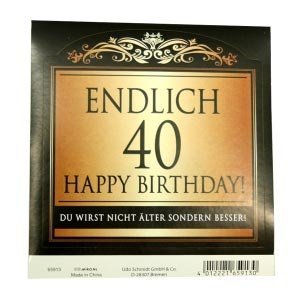 Eleganter Aufkleber *Endlich 40*