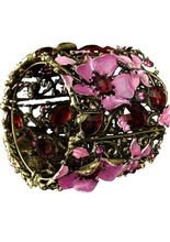 Elfe Armreif mit Blumen rosa-rot