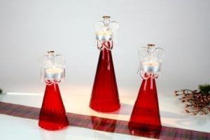 Engel rot Teelichthalter