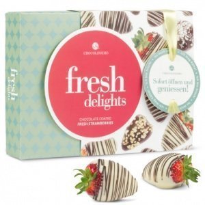 Erdbeeren in weißer Schokolade