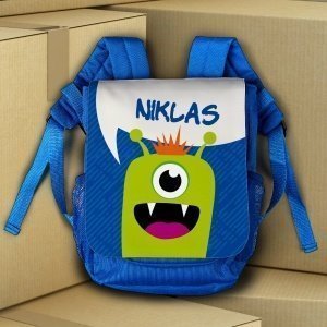 Erster Rucksack mit fröhlichem Mons