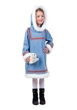 Eskimo-Mädchen Kinderkostüm blau-weiss