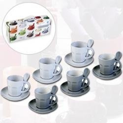 Espresso-Set grau/ weiß