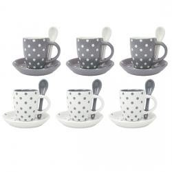Espressotasse Puntini grau weiß