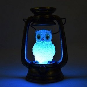 Eule Dekolampe mit Farbwechsel