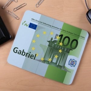 Euro-Mousepad mit Wunschname und persönl