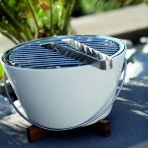 Eva Solo Tischgrill Holzkohle weiß 30cm