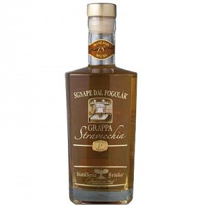 Extra lange gereifter Grappa mit Holzkis