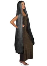 Extralange Damenperücke 150cm schwarz