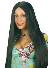 Extralange Perücke, schwarz