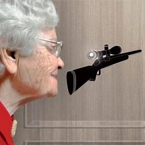 * EYE SPY Türspion-Sticker Motiv: GEWEHR