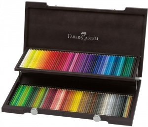 Faber-Castell 110013 - Holzkoffer mit 120 Polychromos Farbstiften