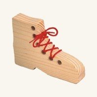 Fädelschuh von Bino Holzspielzeug