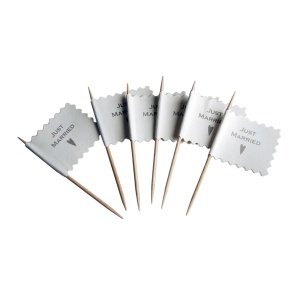 Fähnchen Just Married mit Herz, 16 St.